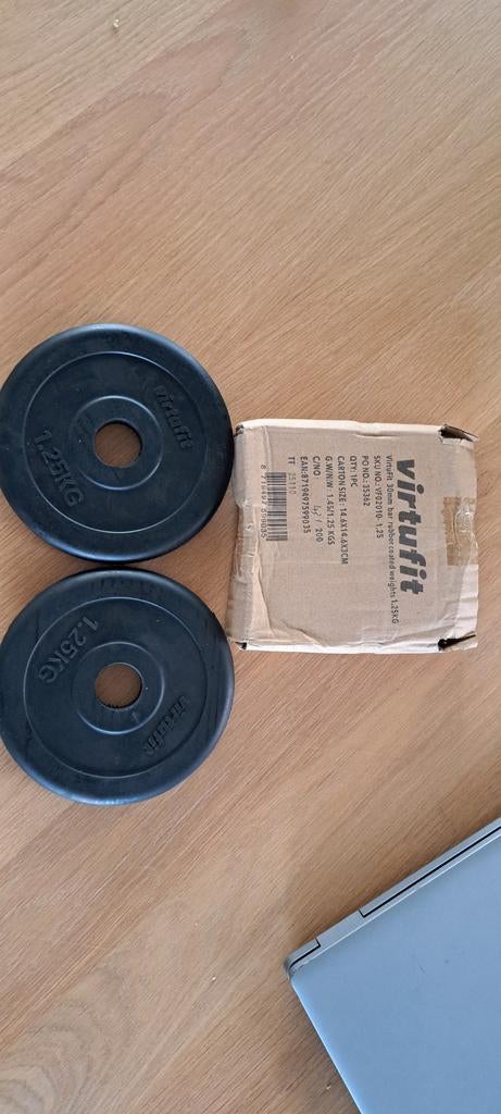 Nieuwe Virtufit 1,25kg rubber halterschijf, Sport en Fitness, Ophalen