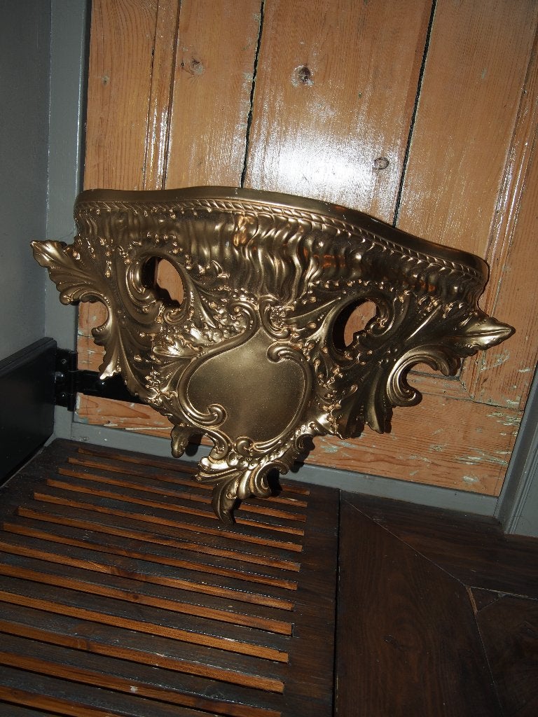 Barok  Gipsen Wandornament/Console - Goud Gespoten, Antiek en Kunst, Curiosa en Brocante, Ophalen