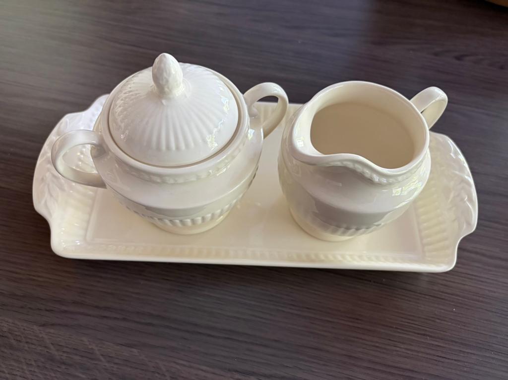 Wedgwood Edme roomstel melkkan suikerpot plateau, Ophalen, Overige typen, Zo goed als nieuw, Wedgwood