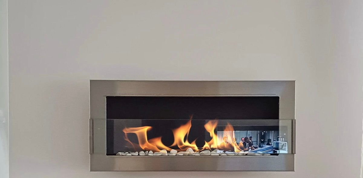 Moderne Bio-ethanol Haard - RVS Design, Ophalen of Verzenden, Gebruikt, Hangende haard, Overige soorten
