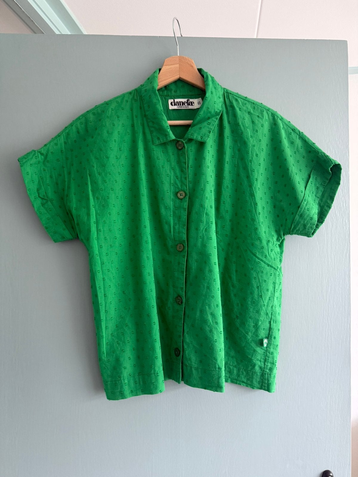 Groene blouse Danefae maat S, Ophalen of Verzenden, Zo goed als nieuw, Maat 36 (S), Groen