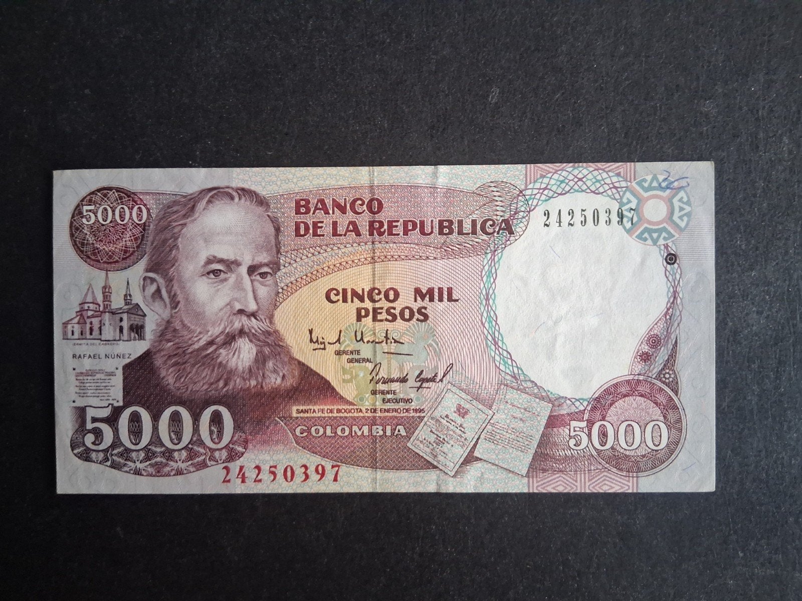 5000 pesos Colombia aunc 1995, Ophalen of Verzenden, Zuid-Amerika, Los biljet