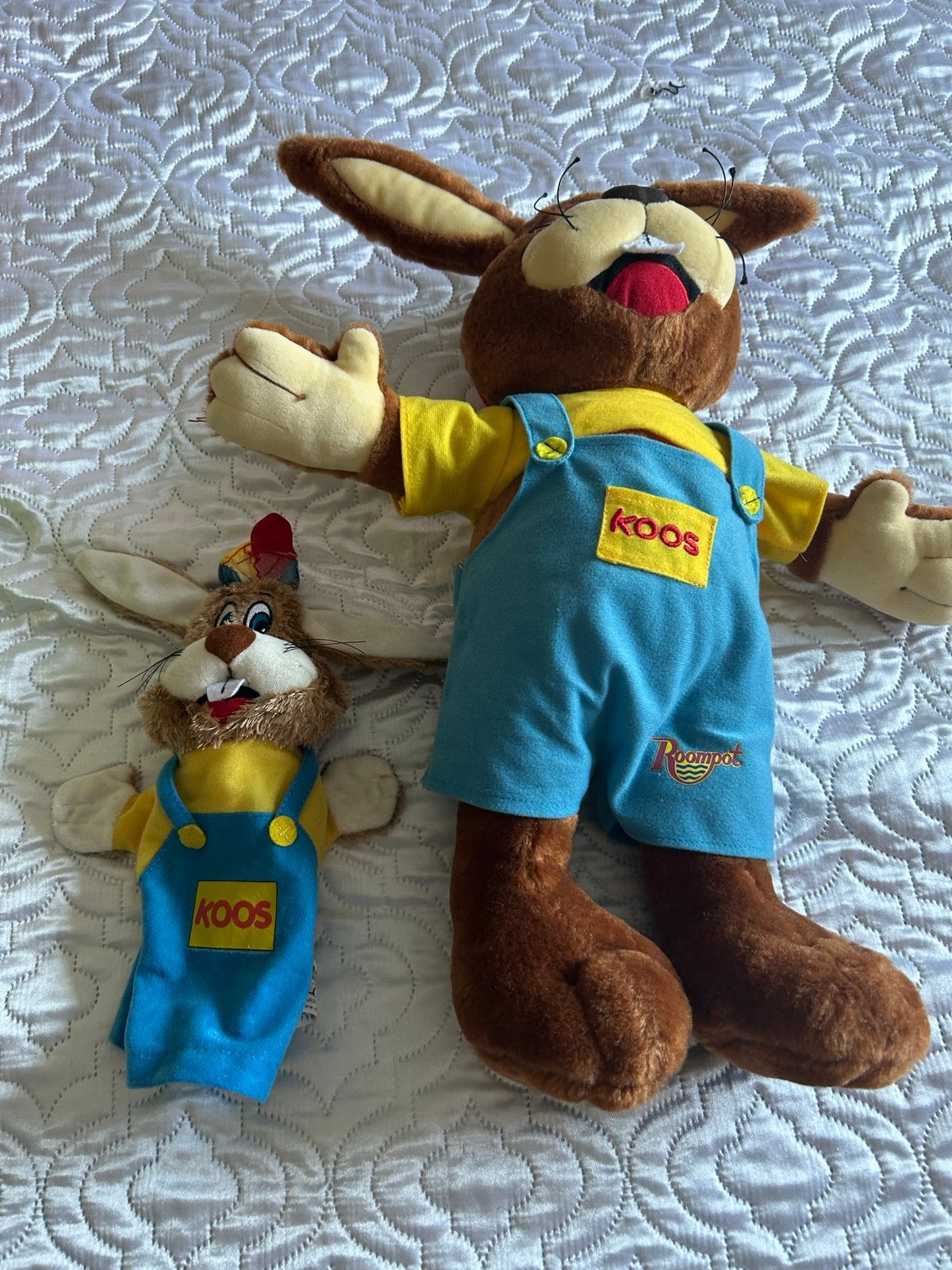 Roompot Koos Konijn knuffels - Groot en klein, Gebruikt, Overige merken, Overige karakters, Konijn