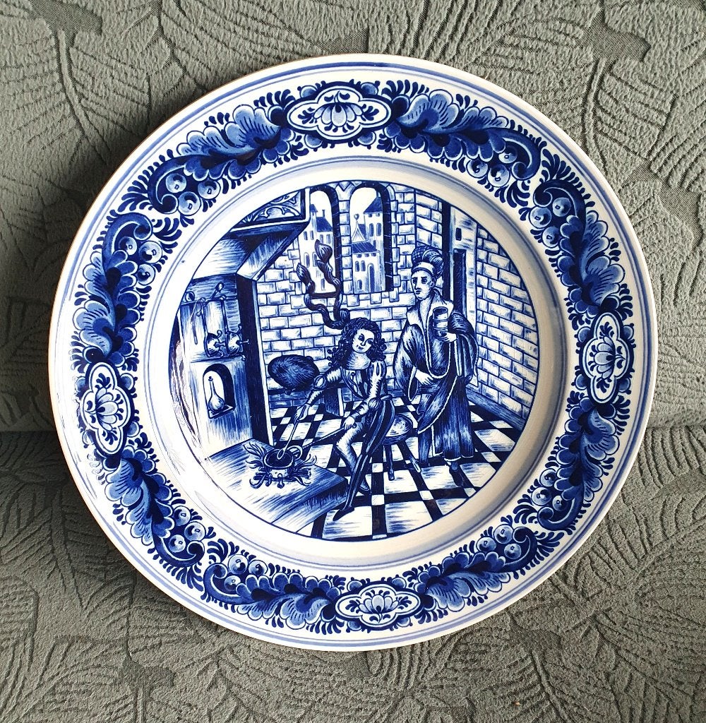 Delftsblauw wandbord Apothekers afbeelding - delfts blauw, Antiek en Kunst, Ophalen of Verzenden