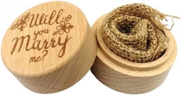Will You marry me houten ringendoosje, Valentijn of Romantisch, Nieuw, Ophalen of Verzenden, Info@sweet-one.nl