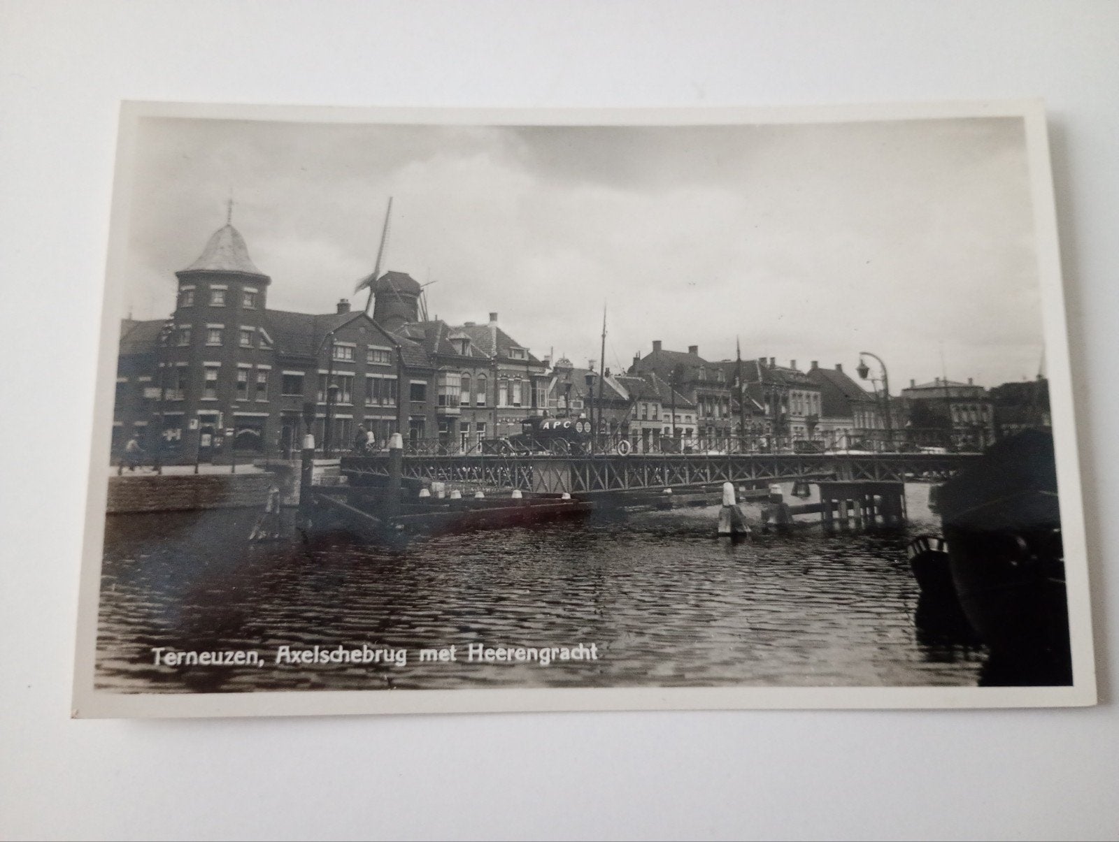 Fotokaart Terneuzen Axelschebrug met Heerengracht, Ophalen of Verzenden, 1920 tot 1940, Ongelopen, Zeeland