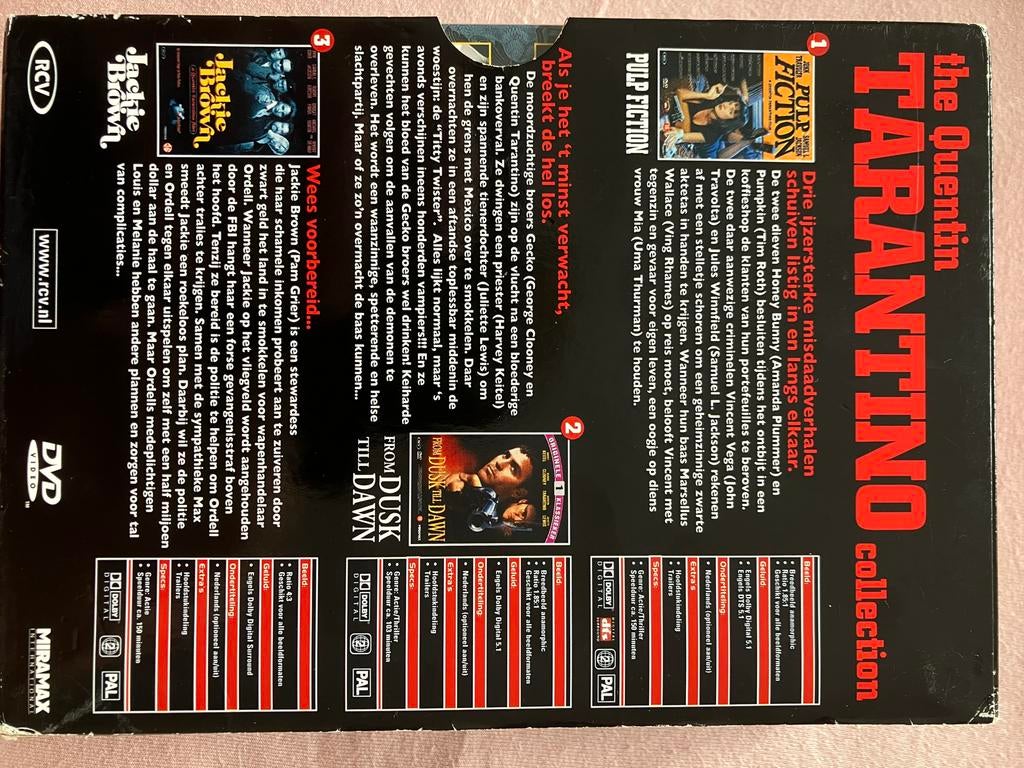 The Quentin Tarantino Collection DVD (Pulp Fiction, From Dus, Vanaf 16 jaar, Ophalen of Verzenden, Gebruikt, Actiethriller