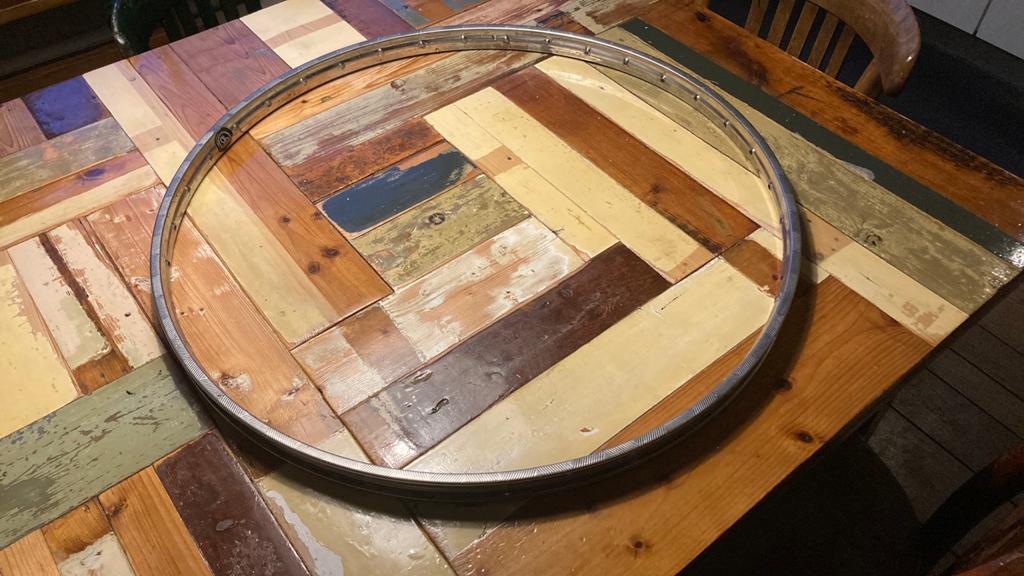 28 inch RVS velg, 50 tot 100 cm, Rond, Ophalen of Verzenden, Zo goed als nieuw