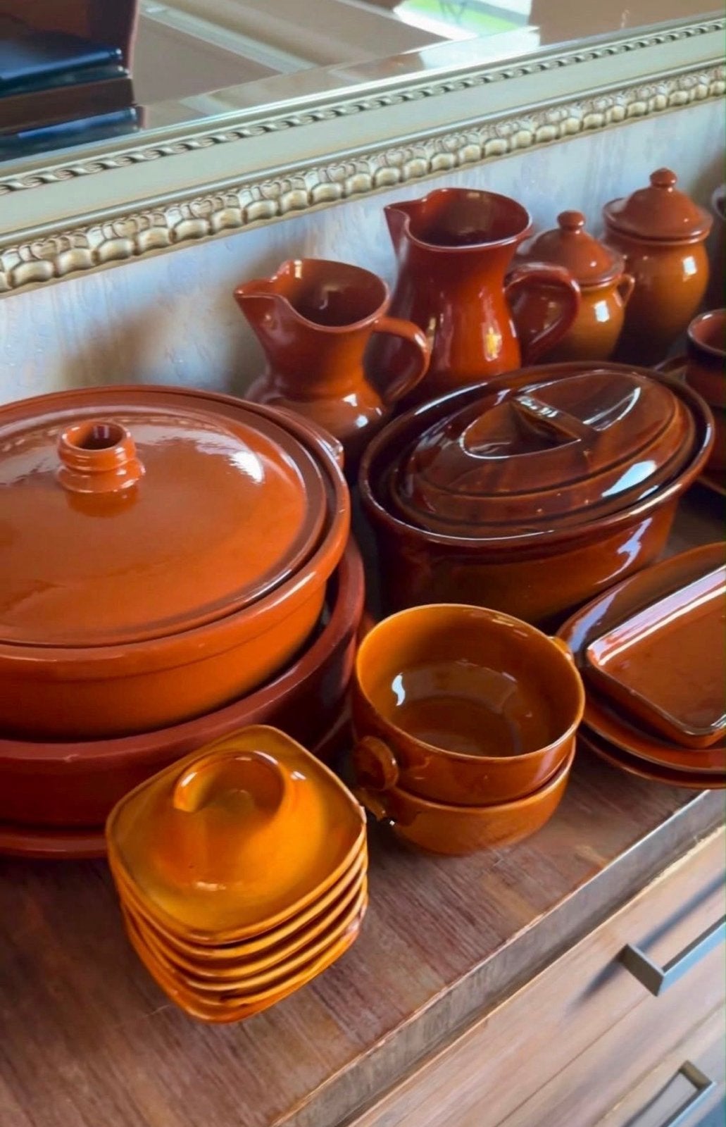 Uitgebreid Terracotta Servies - Handgemaakt en Vintage, Ophalen, Overige merken, Vintage, Zo goed als nieuw