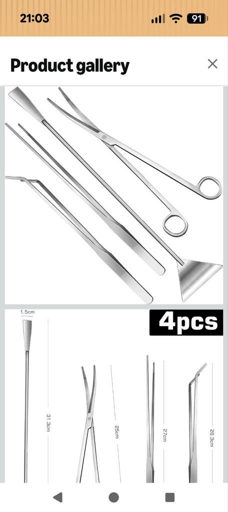 Aquarium Aquascaping Tool Set 4 delig, Ophalen, Zo goed als nieuw