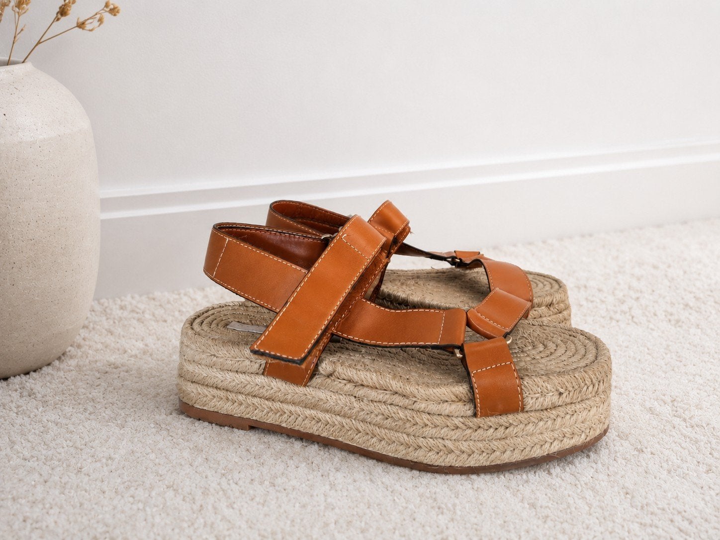 Zara Dames Sandalen Maat 39 - Bruin met Espadrille Zool, Bruin, Zara, Zo goed als nieuw, Sandalen of Muiltjes