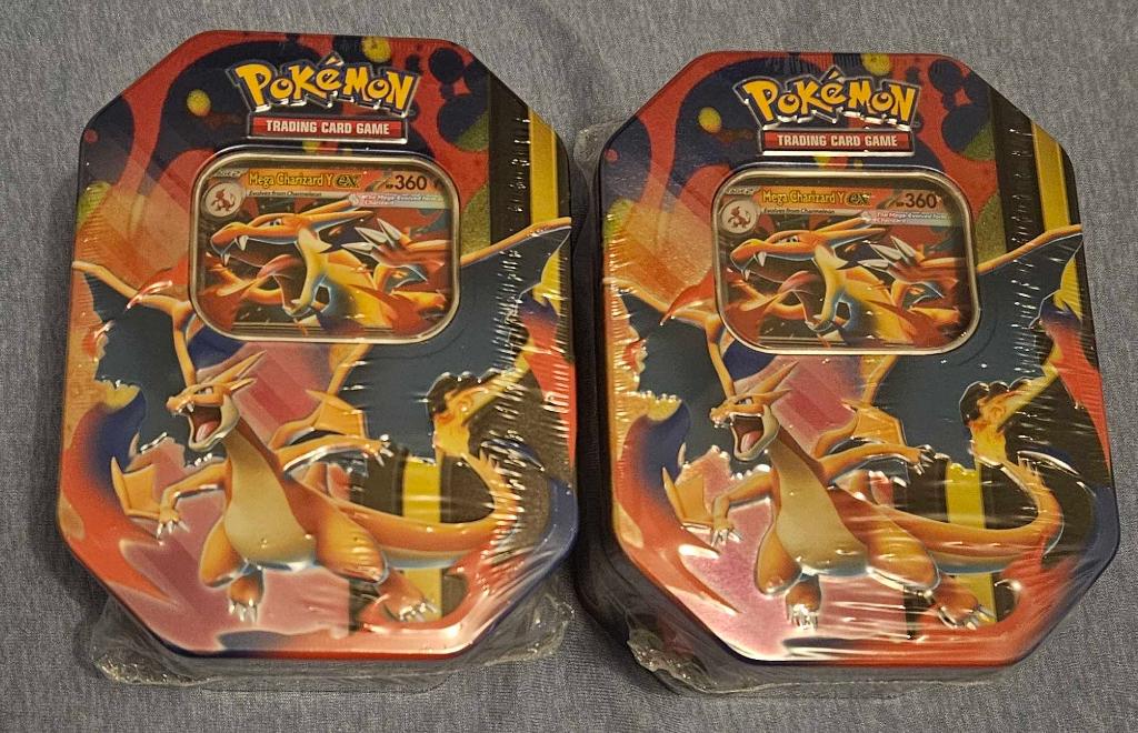 Pokemon Mega Charizard Y ex Tin, Ophalen, Nieuw, Boosterbox, Foil