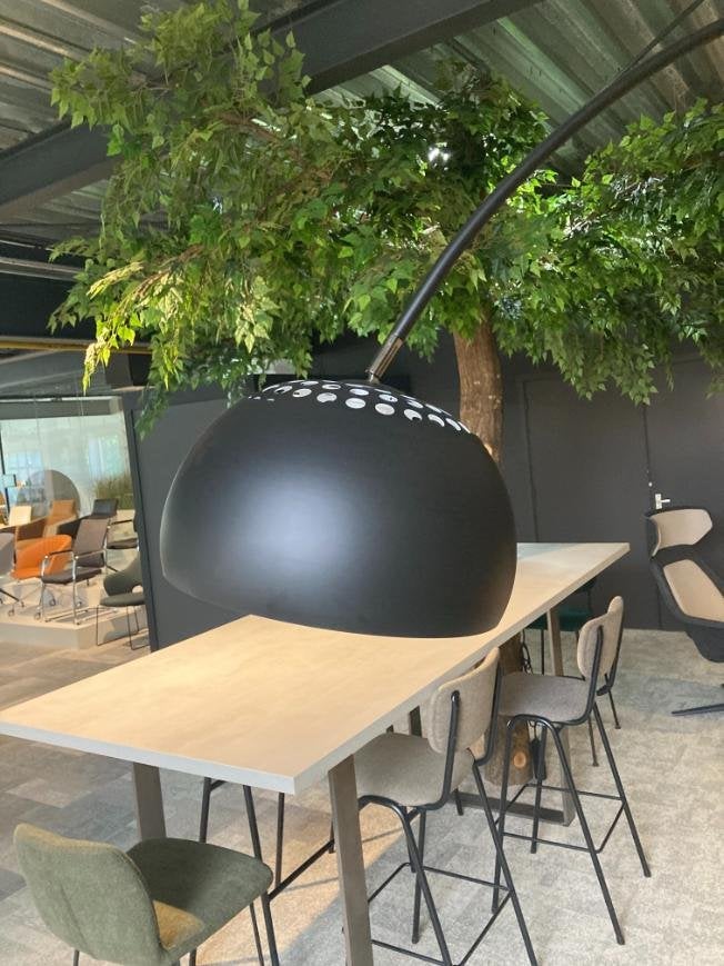 Grote Zwarte Booglamp Vloerlamp met E27 Fitting, Huis en Inrichting, Lampen | Vloerlampen, Ophalen, 200 cm of meer, Modern, Industrieel, Design
