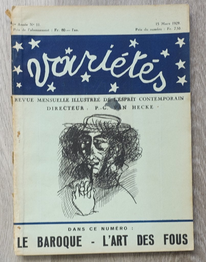 Variétés 1929 1re année no. 11 o.a. Kafka, l'art des fous, Ophalen of Verzenden