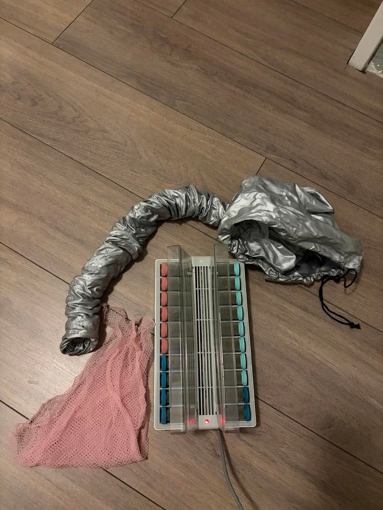 Haardroger met krulspelden en droogkap, Ophalen of Verzenden, Gebruikt, Haarverzorging