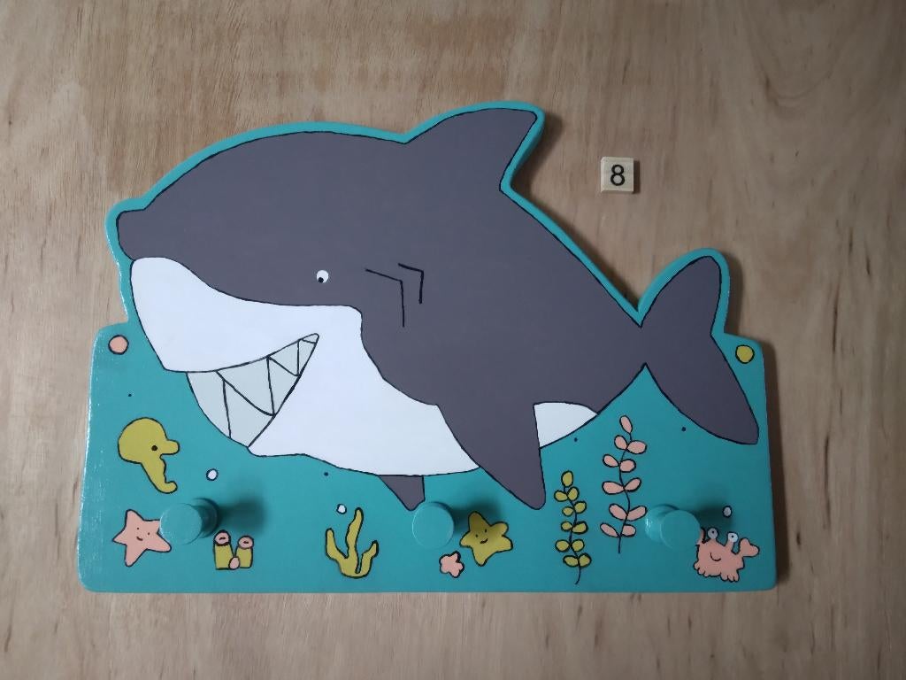 Kinderkapstok 8 Haai, Kinderen en Baby's, Kinderkamer | Inrichting en Decoratie, Ophalen of Verzenden, Nieuw, Kapstokje