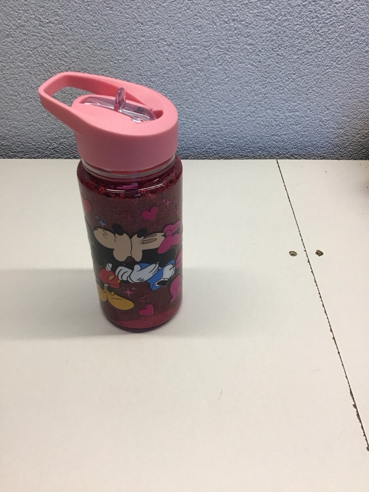 Minnie Mouse glitter drinkfles met rietje, Ophalen of Verzenden, Nieuw