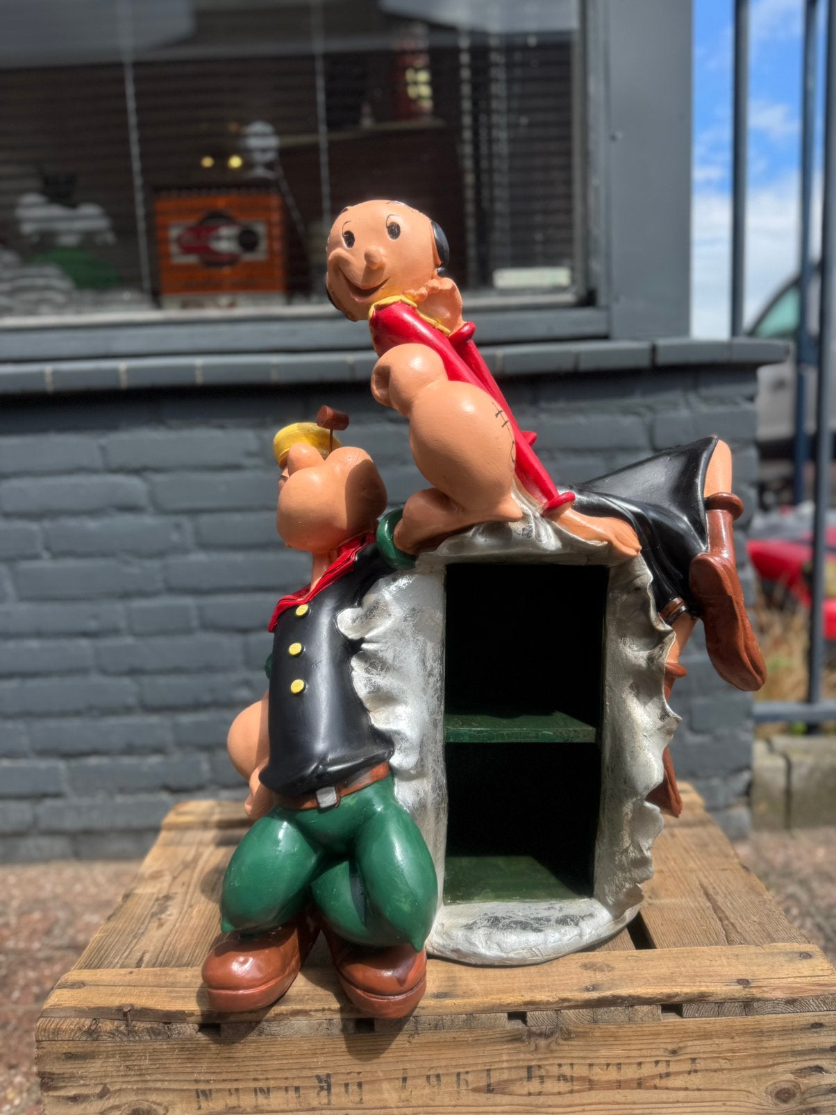 Popeye en Olijfje Beeld - Decoratief en Uniek, Ophalen, Gebruikt, Overige typen