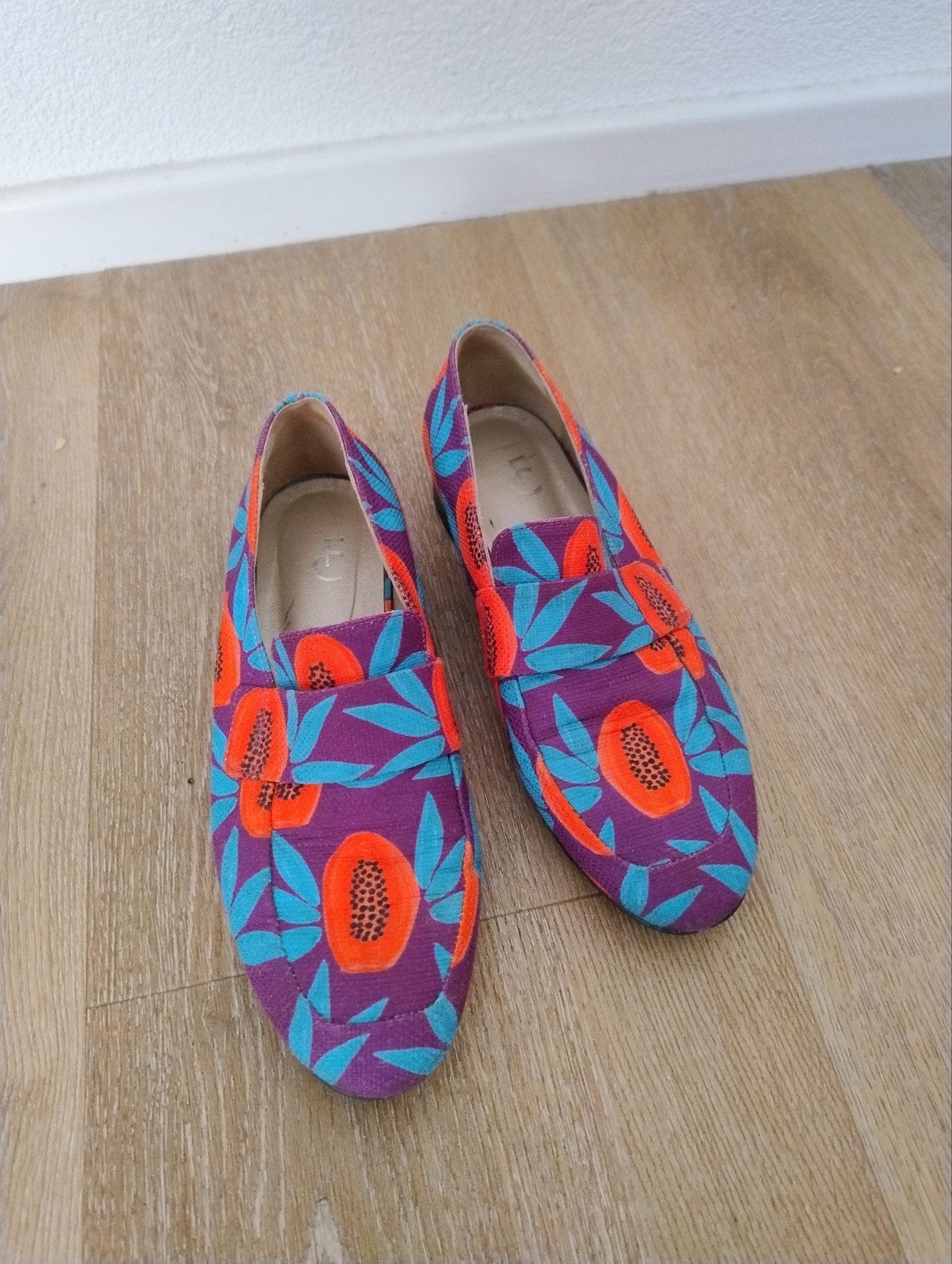 Fabienne Chapot instappers maat 37 met papaya print, Overige kleuren, Instappers, Ophalen of Verzenden, Fabienne Chapot