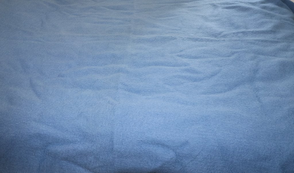 Blauwe zuiver scheerwollen deken 185 x 210 cm, Gebruikt, Blauw, Tweepersoons, Ophalen of Verzenden