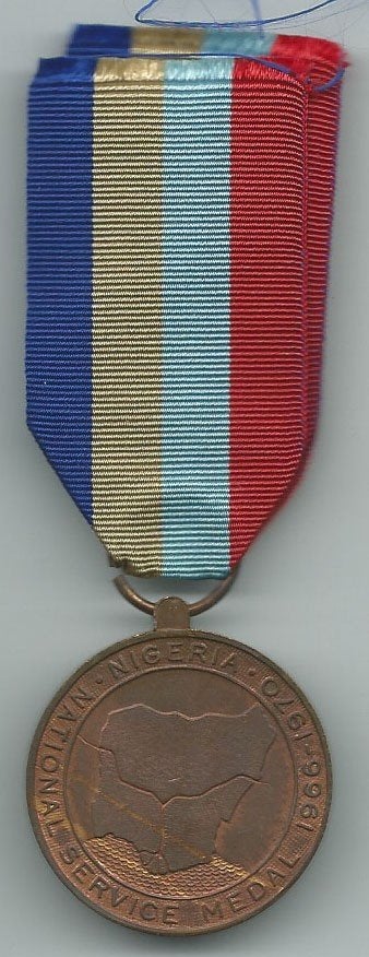 NIGERIA 1970 National Service Medal, full size., Verzenden, Landmacht, Overige gebieden, Lintje, Medaille of Wings