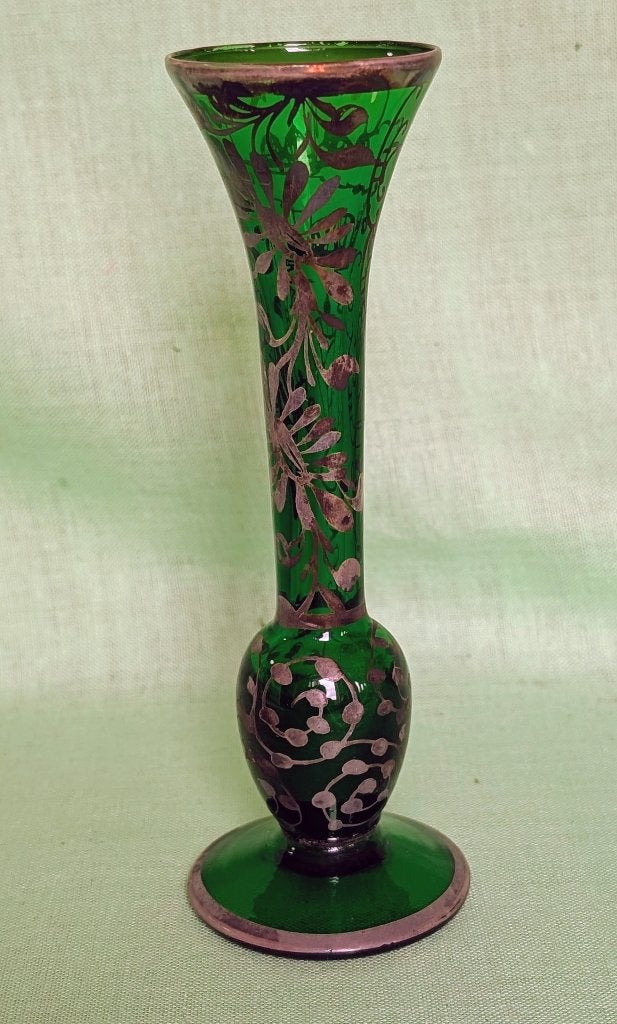 Art nouveau smaragd groen vaasje, Ophalen