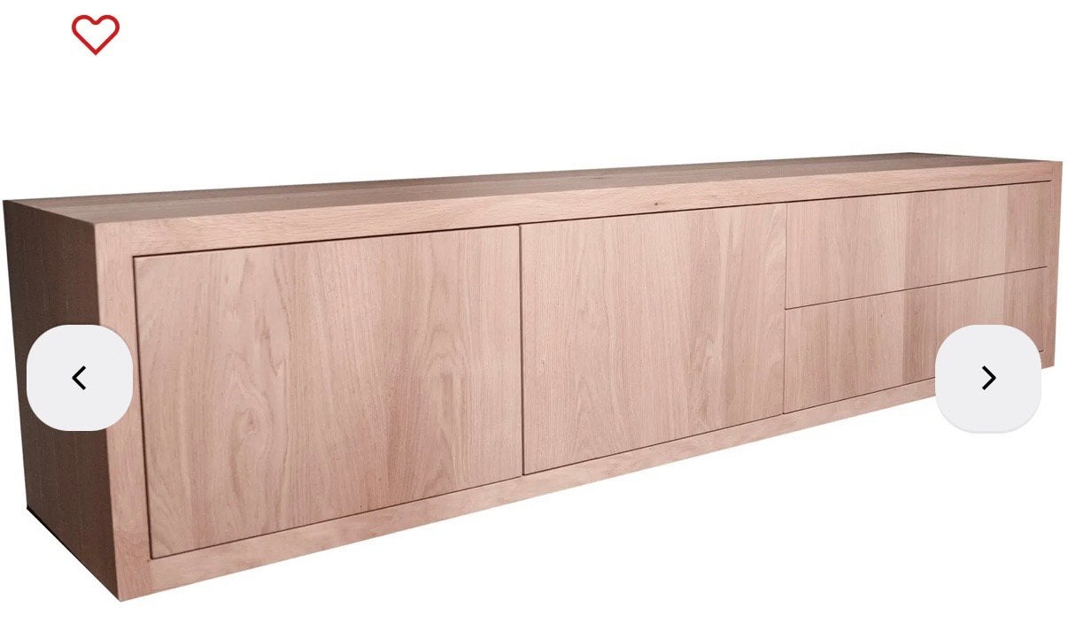 Eikenhouten TV-meubel Eijerkamp Collectie - Modern Design, Huis en Inrichting, Ophalen, 150 tot 200 cm, Eikenhout, Zo goed als nieuw