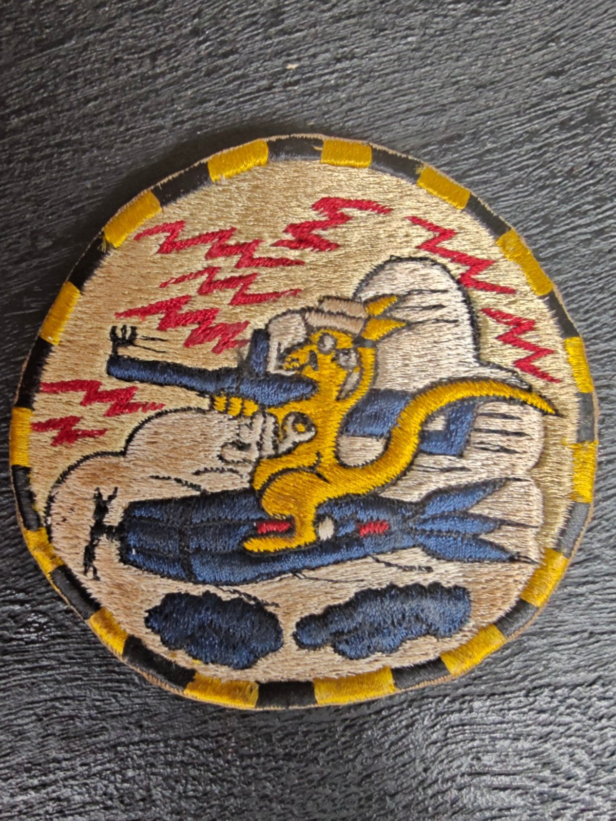 WW2 US Navy Fleet Air Support Unit 3 Squadron Patch remake j, Ophalen of Verzenden, Marine, Amerika, Embleem of Badge