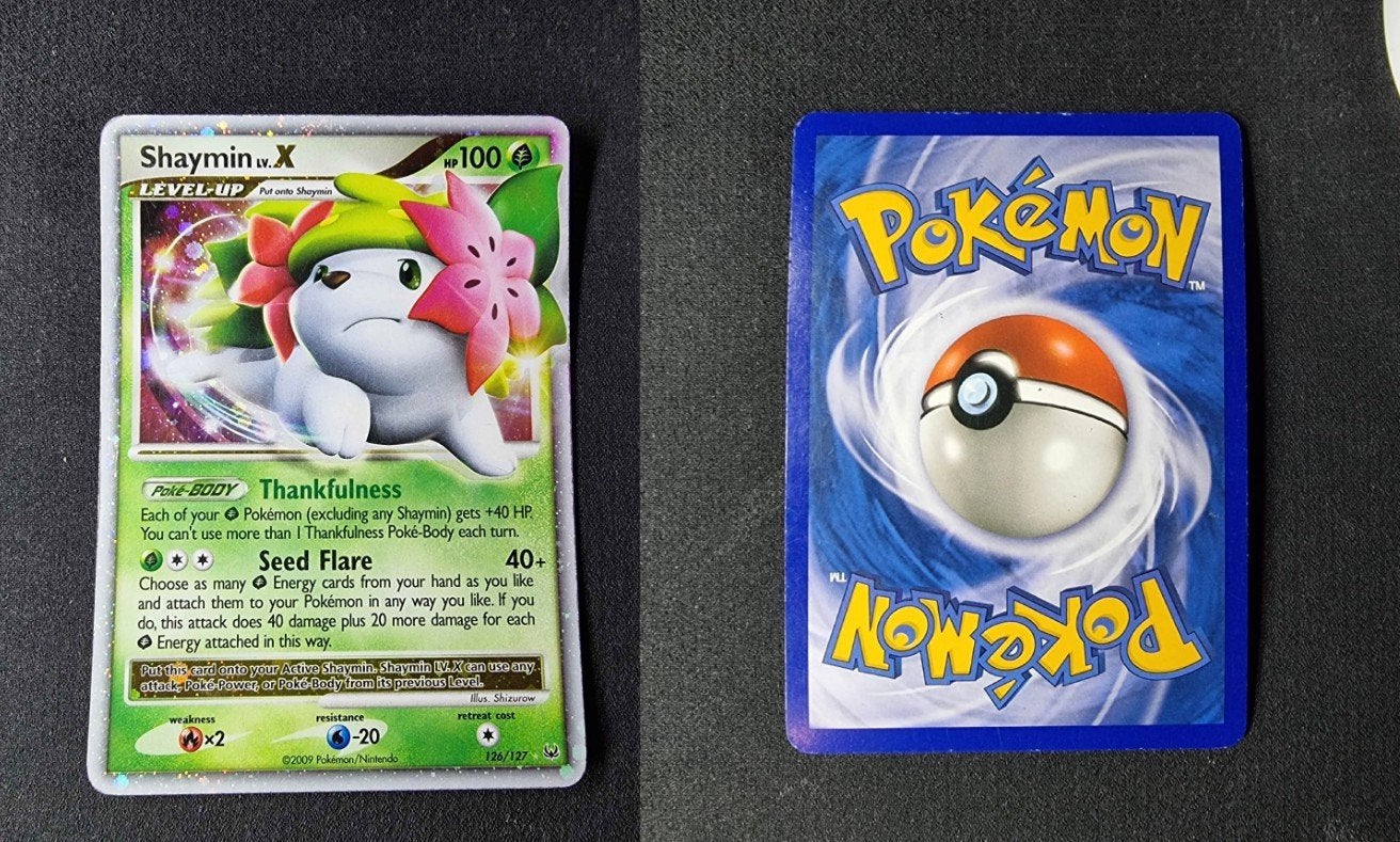 Pokémon Kaart: Shaymin LV.X (126/127) - Platinum Set, Hobby en Vrije tijd, Ophalen of Verzenden, Gebruikt, Losse kaart, Foil
