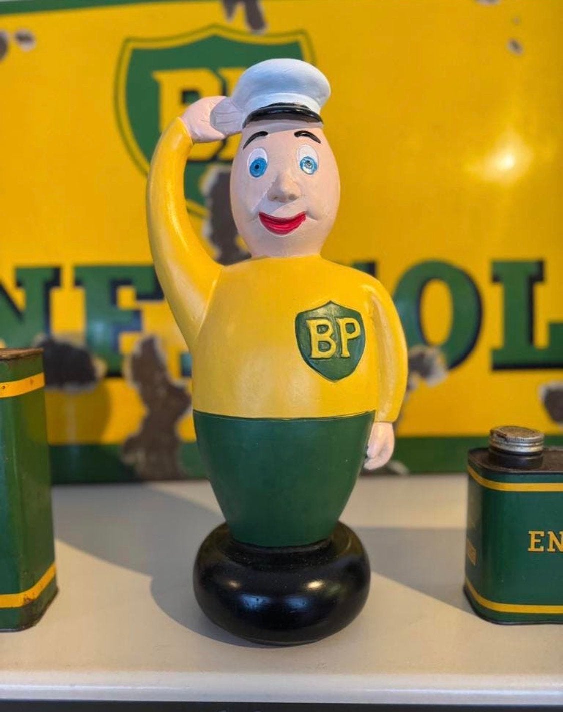 Vintage BP Mascotte Figuur - Olie en Benzine Reclame, Ophalen of Verzenden, Gebruikt, Mens