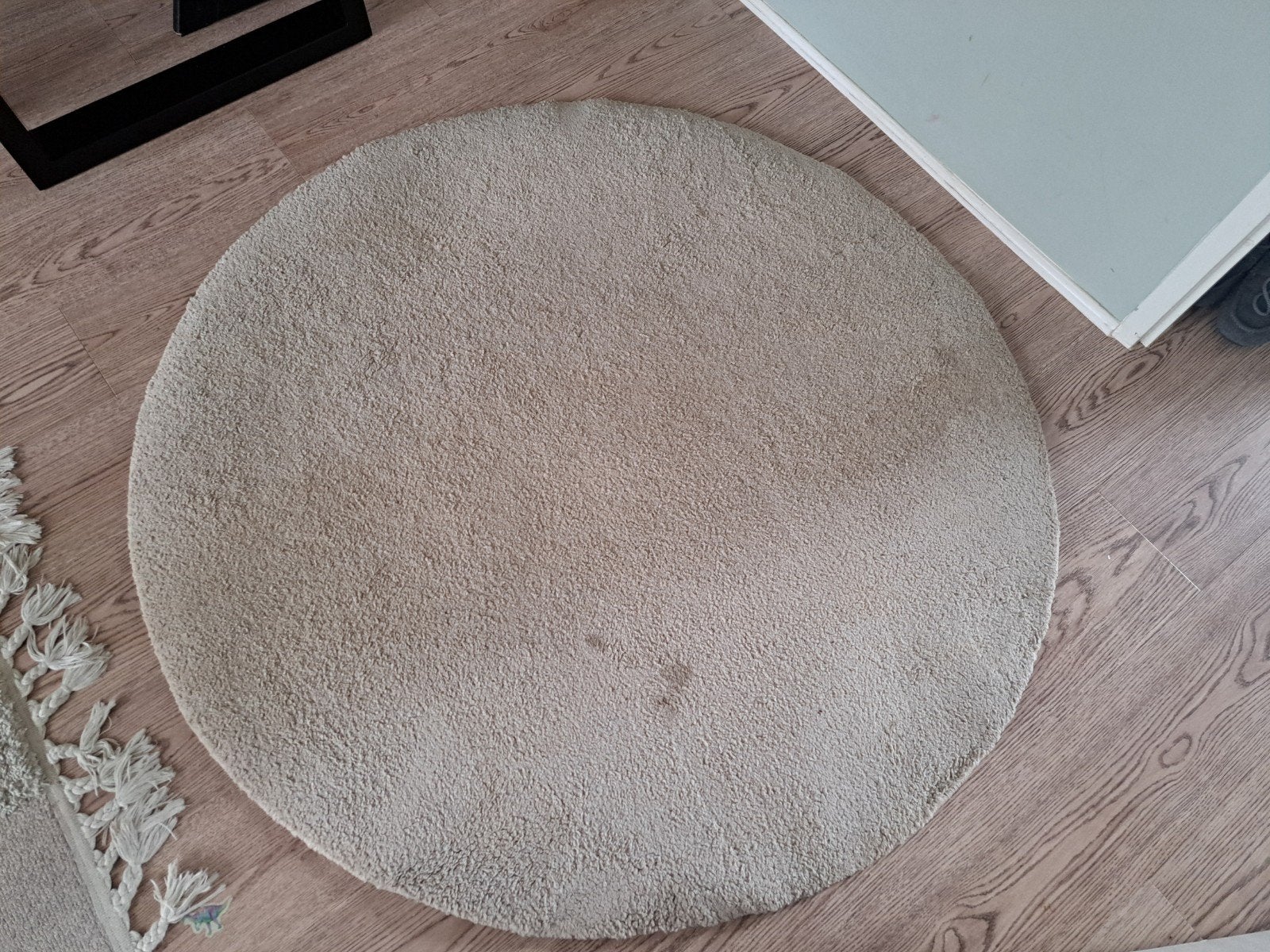 IKEA Stoense rond vloerkleed, beige, 130 cm, Ophalen, Gebruikt, Beige, Rond