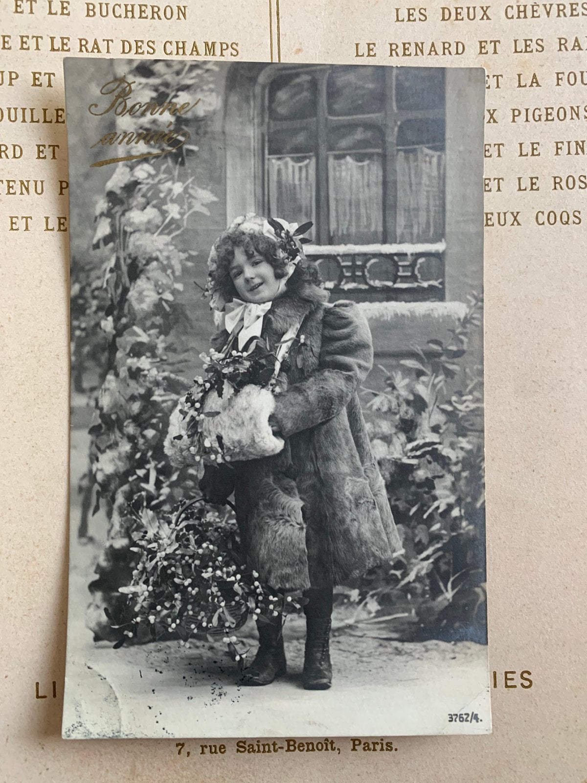 1909 Bonne Année - meisje met maretakken (II), Ophalen of Verzenden, Voor 1920, Gelopen, Feest(dag)