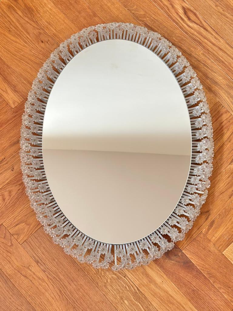 Vintage design spiegel verlichting Rupert Nikoll jaren 50/60, Ophalen, Gebruikt, Minder dan 100 cm, Ovaal