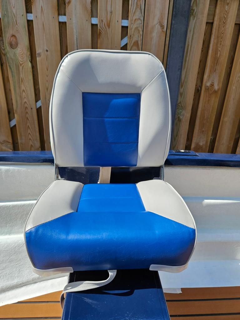 2 Comfortabele bootstoelen - Blauw/Grijs, Watersport en Boten, Ophalen of Verzenden, Gebruikt, Interieur en Kussens