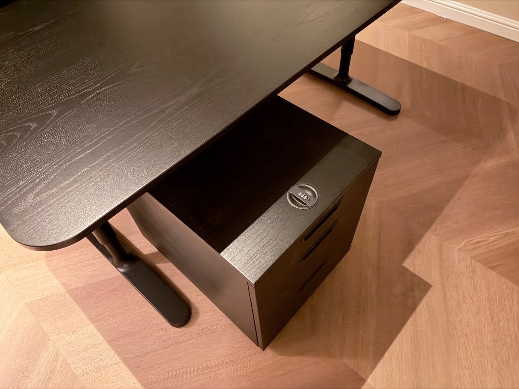 IKEA BEKANT bureau 160x80 + GALANT ladeblok zwart, Huis en Inrichting, Ophalen, Zwart, 160 cm, Gebruikt