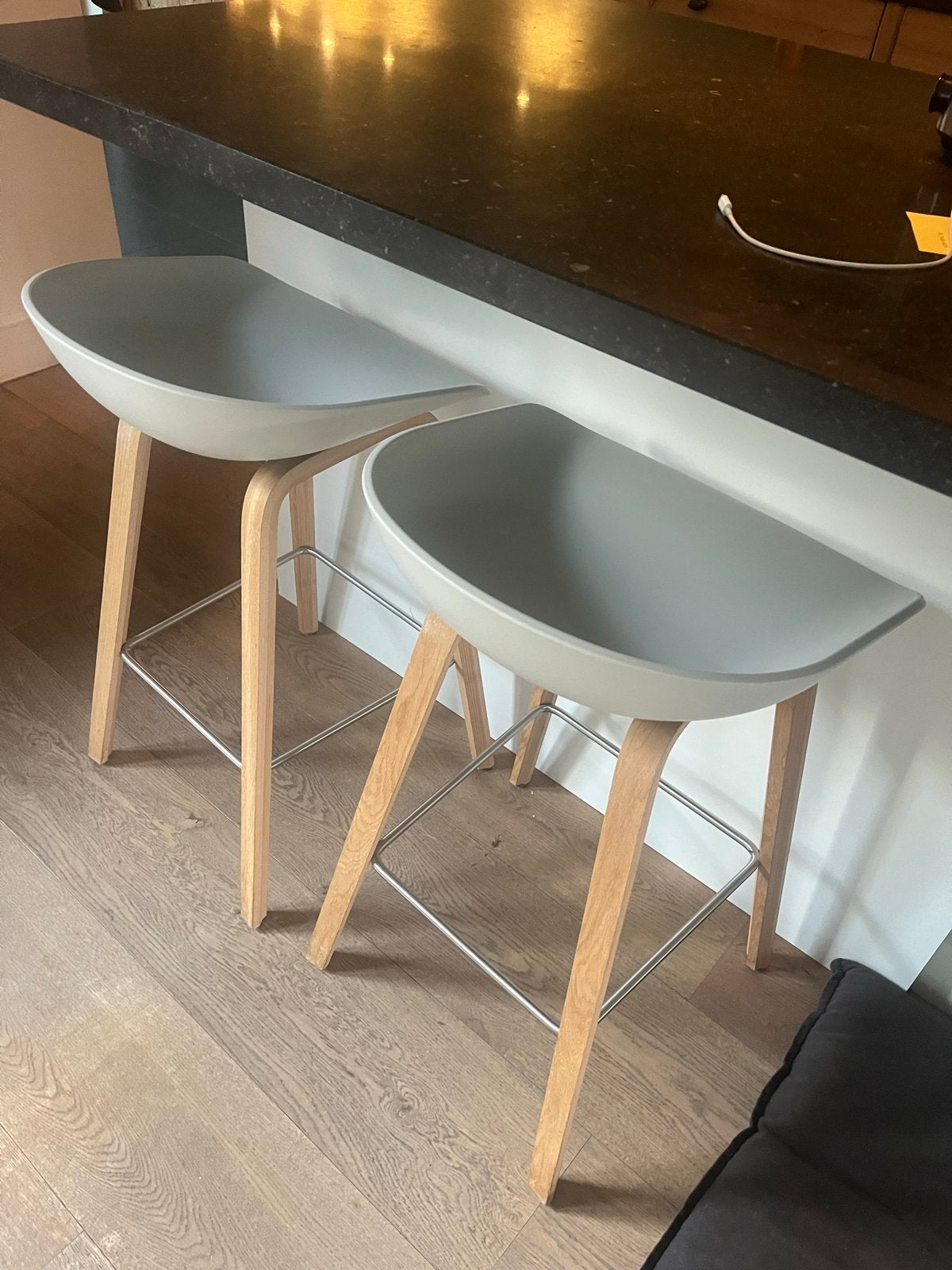 HAY barkruk set van 2, Huis en Inrichting, Ophalen, Met voetsteun, 60 tot 90 cm, Zo goed als nieuw