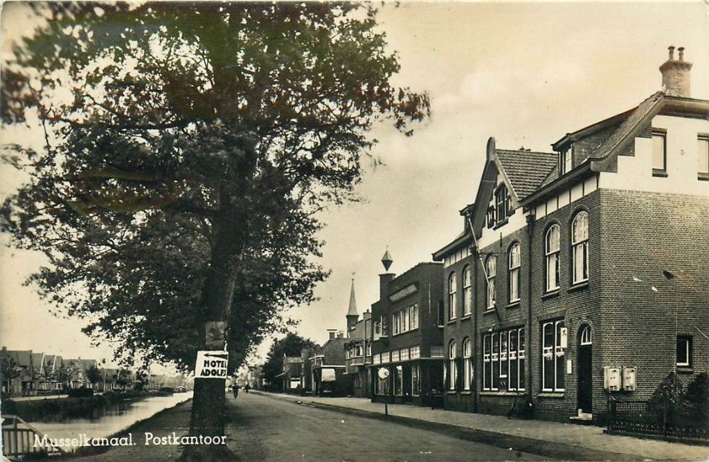 702-033-037 Musselkanaal Postkantoor, Verzamelen, Ansichtkaarten | Nederland, Verzenden, Voor 1920, Groningen