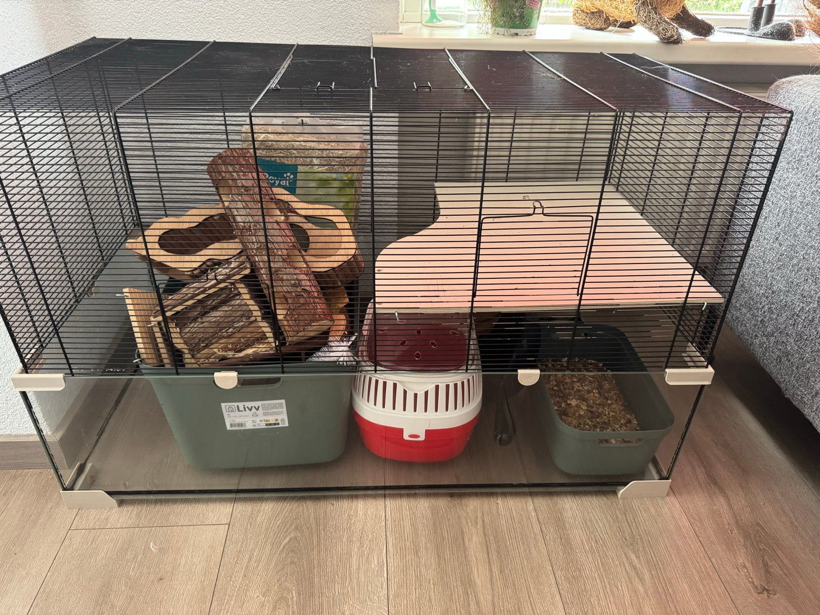 Hamsterkooi 100x60cm met toebehoren (voer/stro/etc), Dieren en Toebehoren, Knaagdieren en Konijnen | Hokken en Kooien, Ophalen