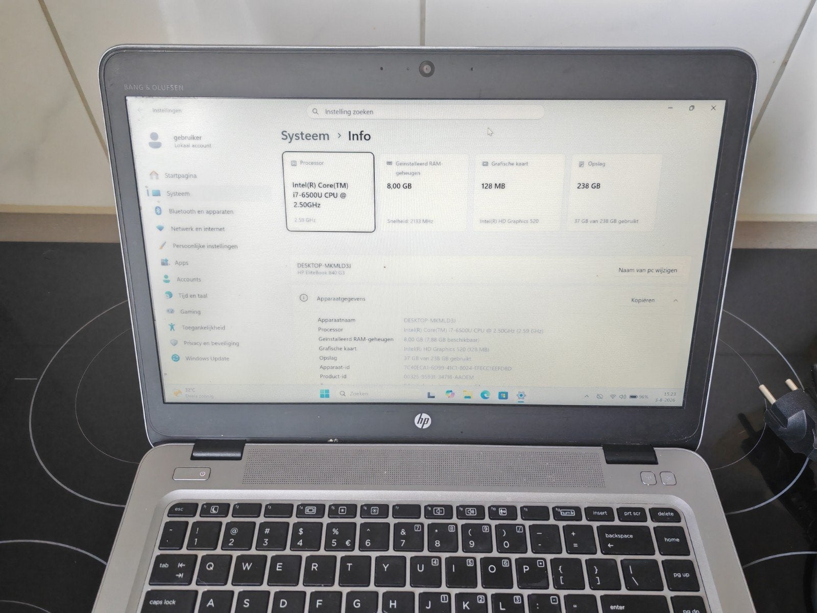 Te koop mooie HP Elitebook G3, Ophalen of Verzenden, Zo goed als nieuw, 256 GB of meer, 14 inch