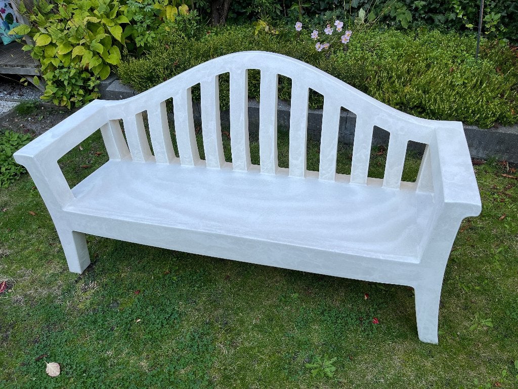 Luxe witte tuinbank van Italiaans topmerk Serralunga, Ophalen, Gebruikt, Kunststof