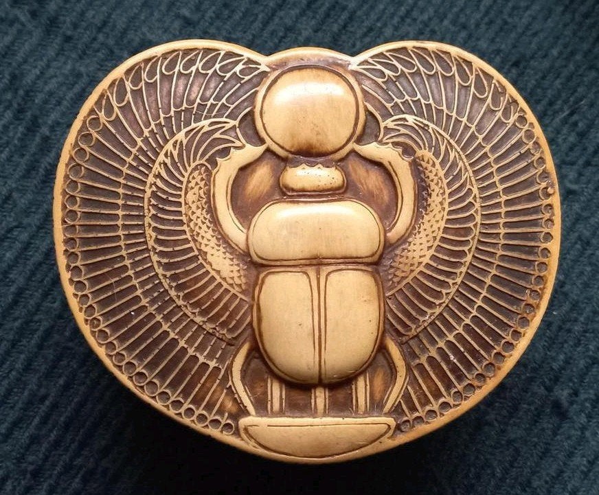 Vintage Egyptische Scarabee Juwelendoosje, Antiek en Kunst, Ophalen of Verzenden