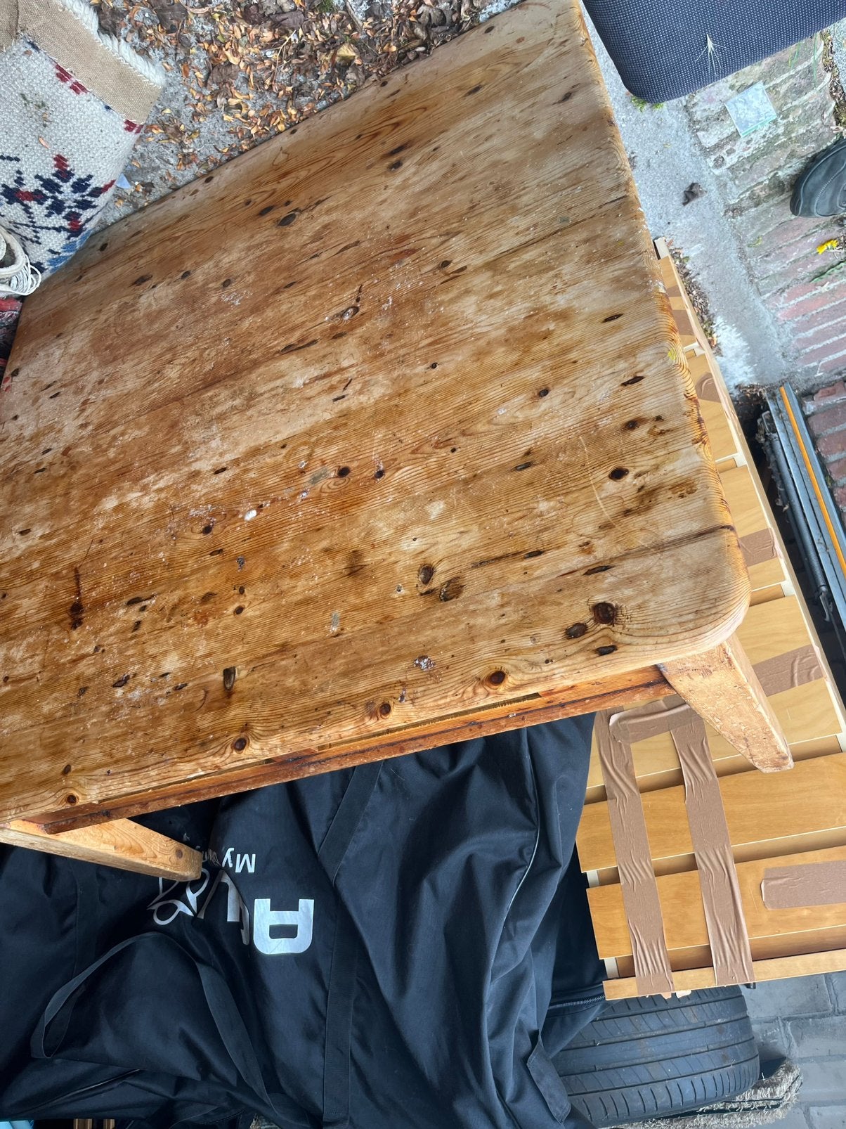 Salontafel oud engelse keukentafel, Ophalen