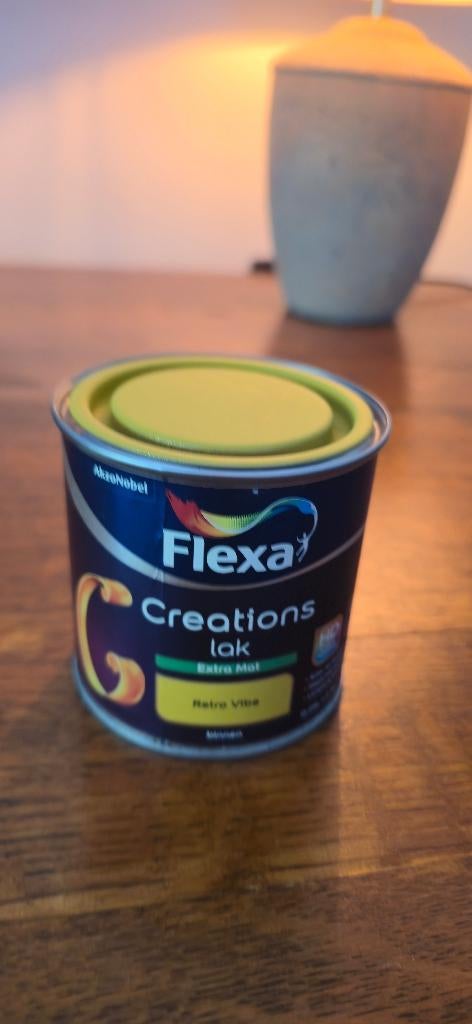 Flexa creations lak - Retro Vibe - binnen, Geel, Nieuw, Ophalen of Verzenden, Lak