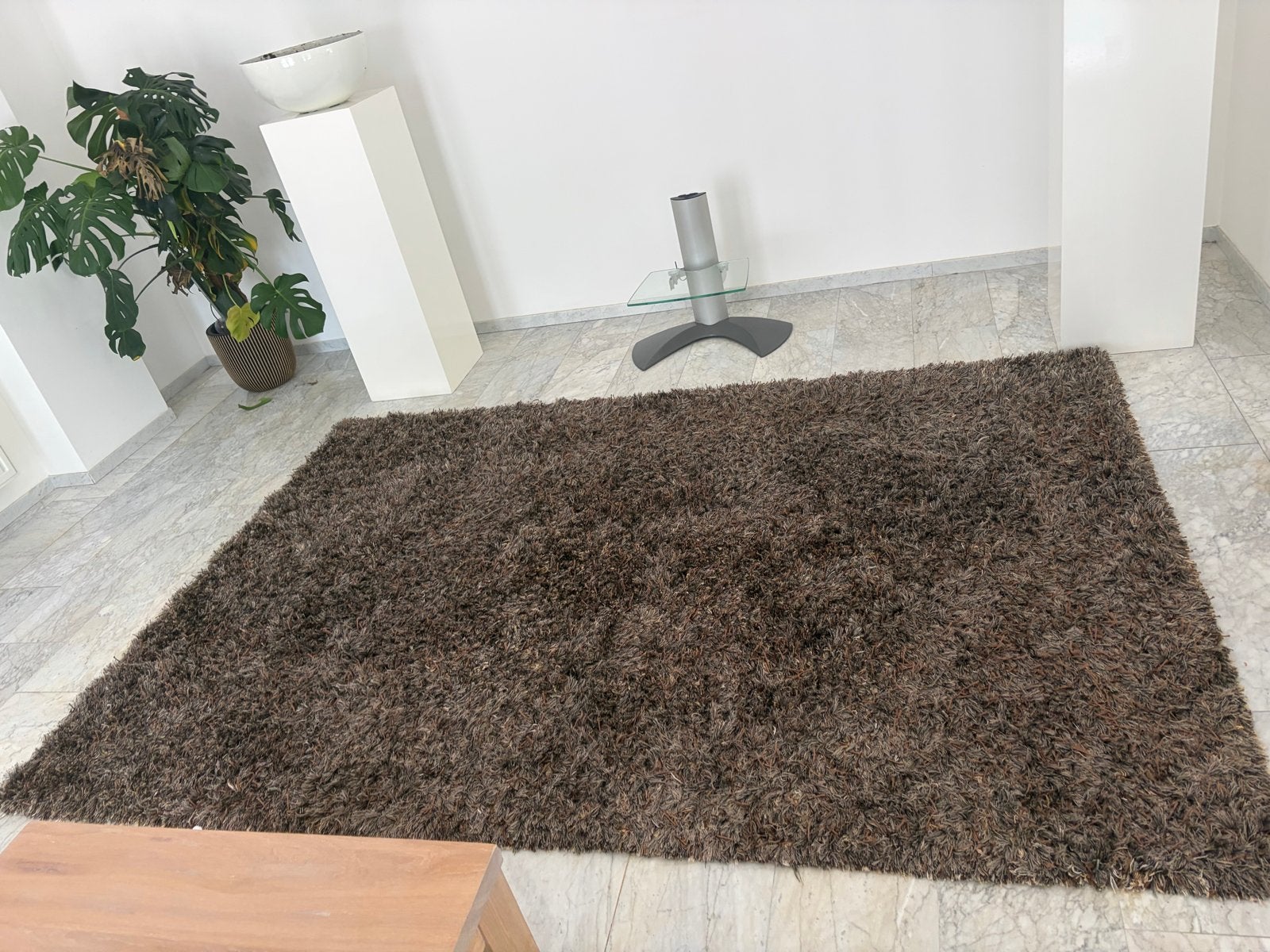 Brinker Carpets Glider Shaggy Vloerkleed - 200x300 cm, Ophalen, Gebruikt, Bruin, 150 tot 200 cm