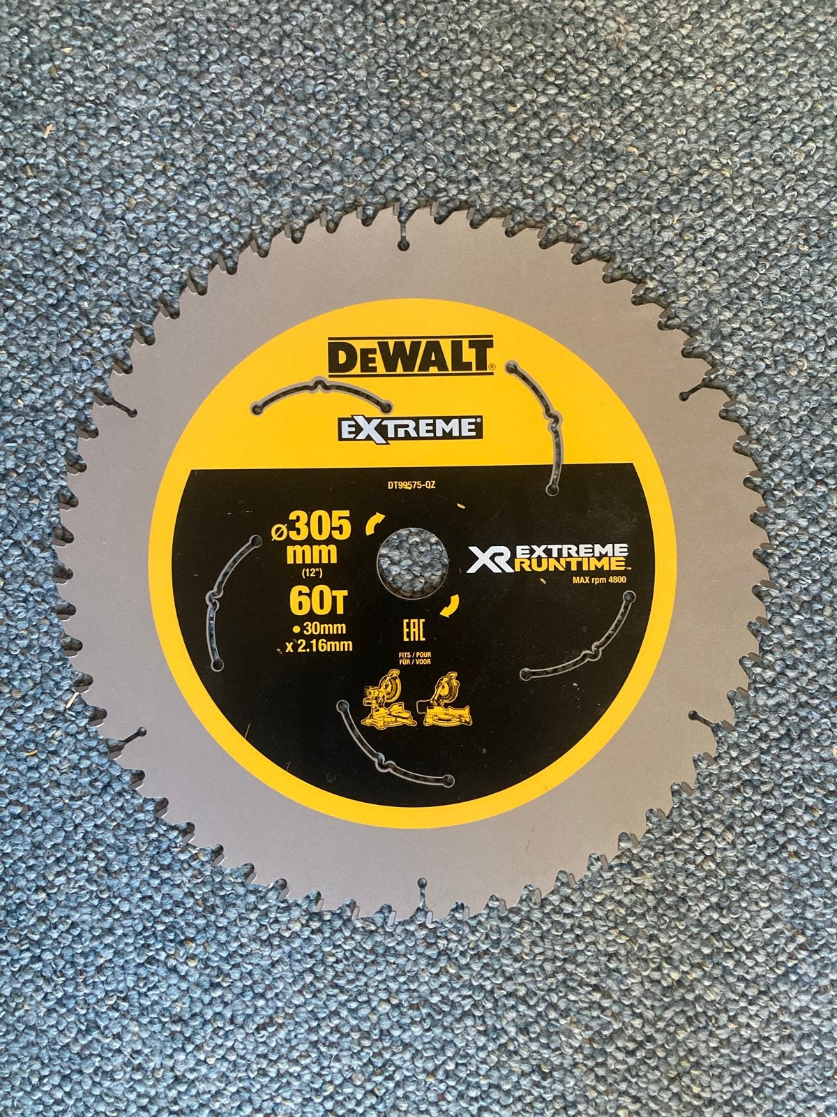 DeWalt Extreme XR Runtime Cirkelzaagblad 305mm 60T, Doe-het-zelf en Verbouw, Gereedschap | Zaagmachines, Ophalen of Verzenden