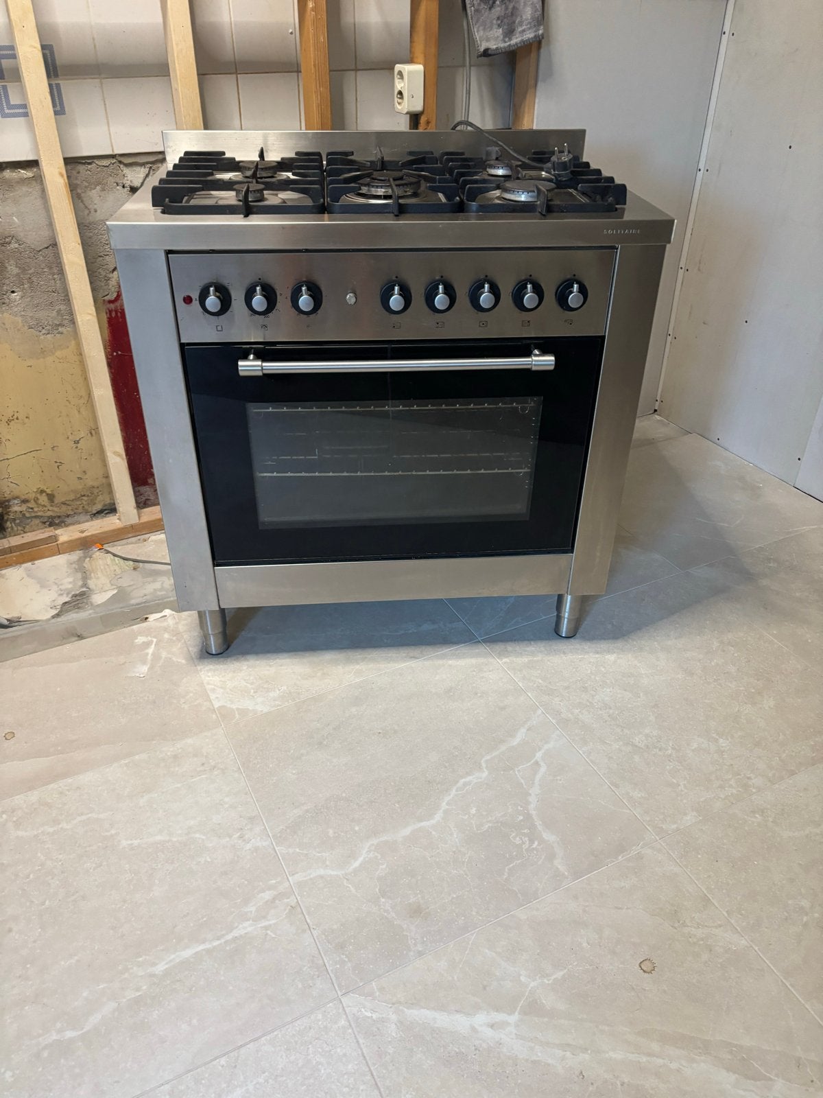 Solitaire Gasfornuis met Oven - 90x92x59 cm, Ophalen, Gebruikt, 60 cm of meer, Gas