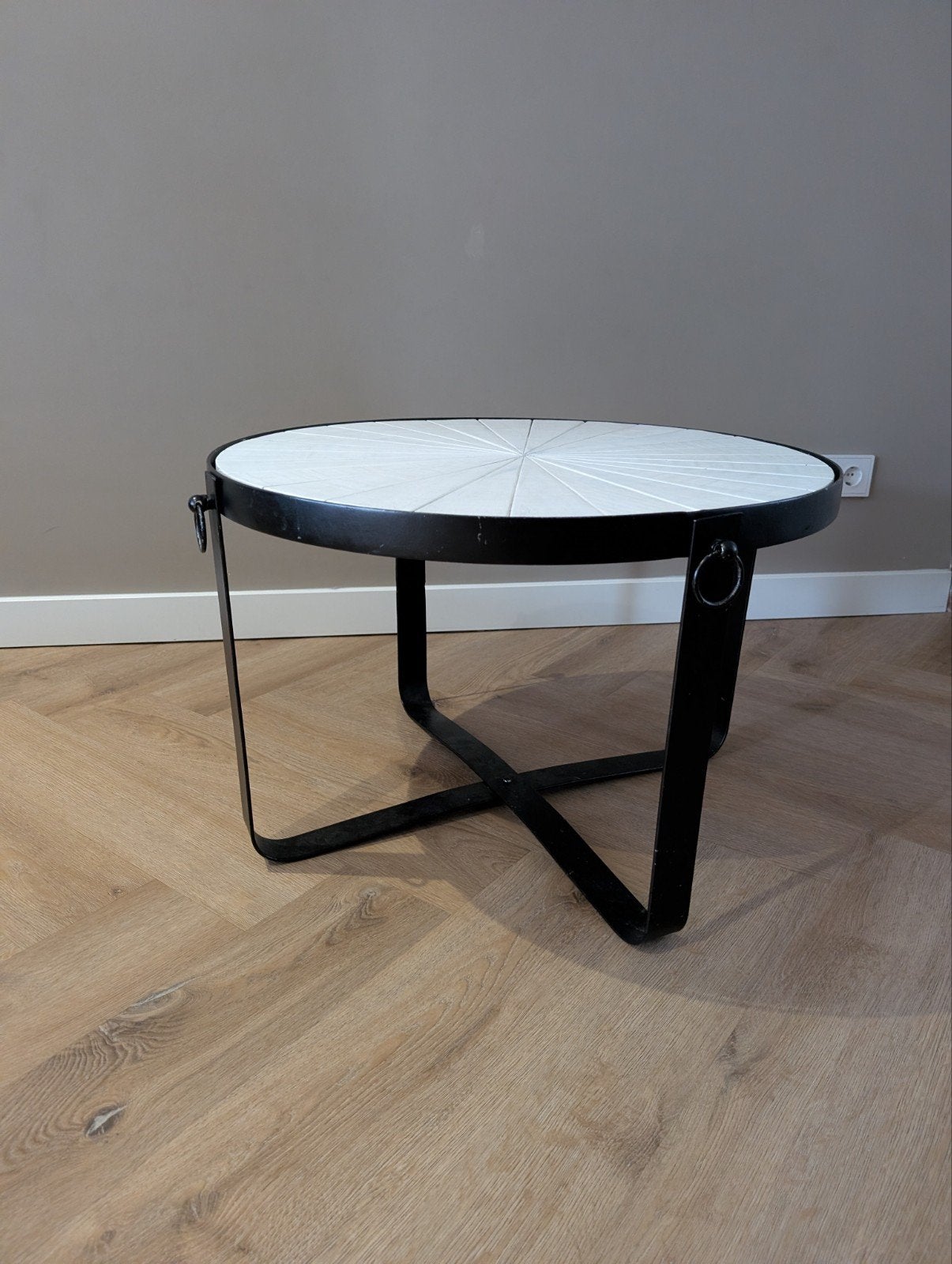 Salontafel bijzettafel, Huis en Inrichting, Overige materialen, Gebruikt, Rond, 55 tot 75 cm