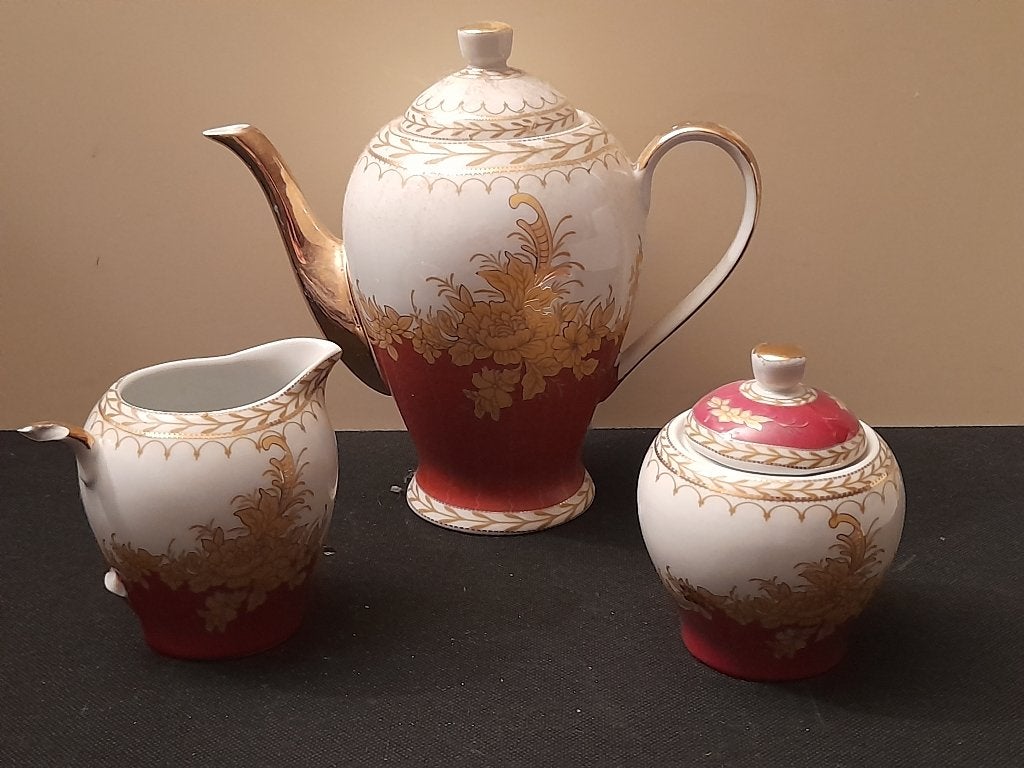 Prachtig vintage barok theeservies – Sunay Porcelain, Gebruikt, Overige merken, Overige typen, Ophalen of Verzenden