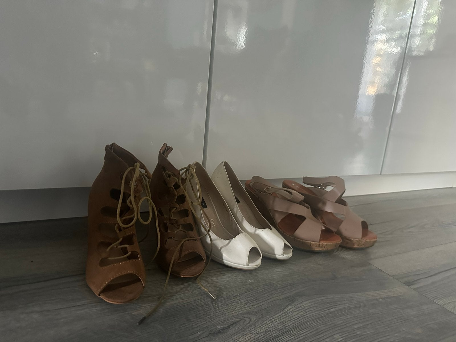 Bundel hakken en sandalen maat 38, Kleding | Dames, Verzenden, Gedragen, Bruin
