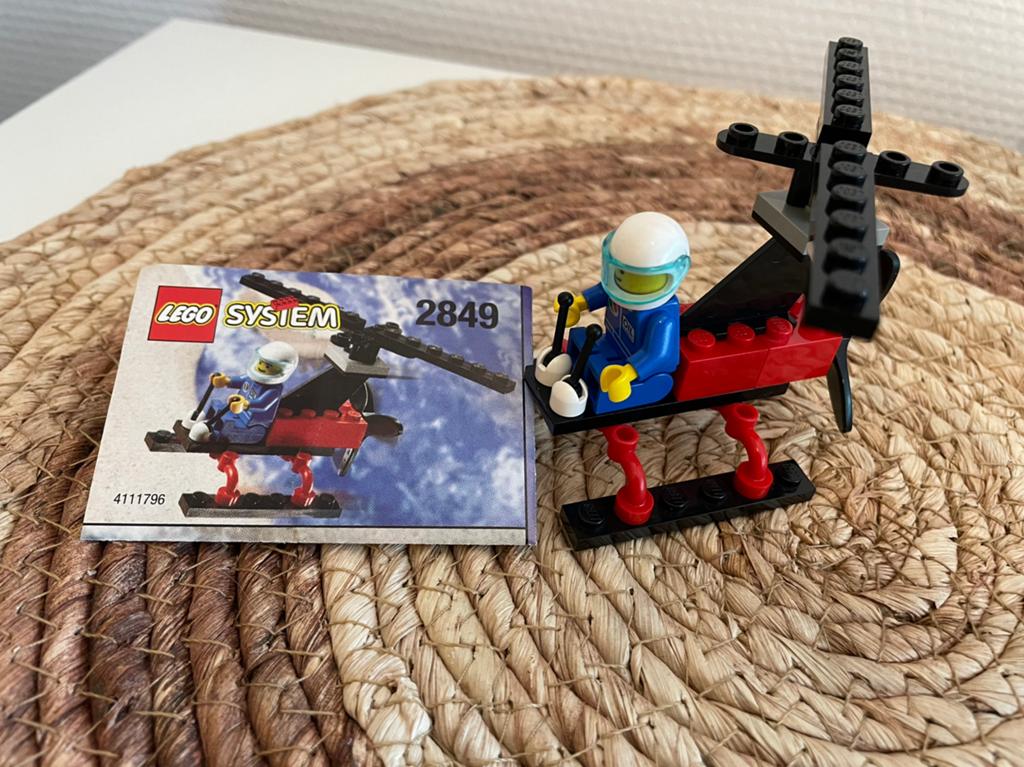 Lego System 2849 Helikopter met piloot en instructies, City, Lego, Ophalen of Verzenden, Zo goed als nieuw